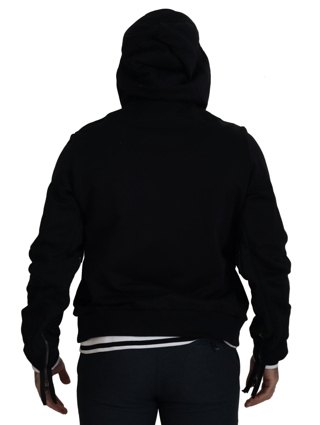 Dolce &amp;amp; Gabbana Élégant blouson aviateur noir à capuche