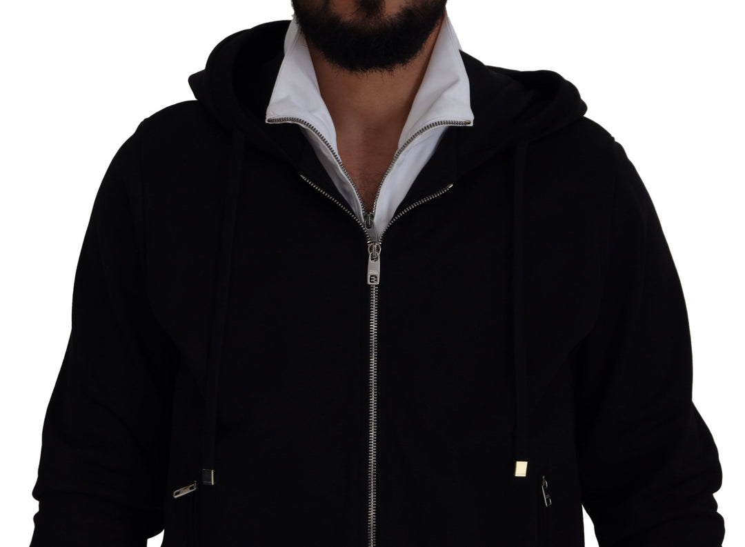 Dolce &amp;amp; Gabbana Élégant blouson aviateur noir à capuche