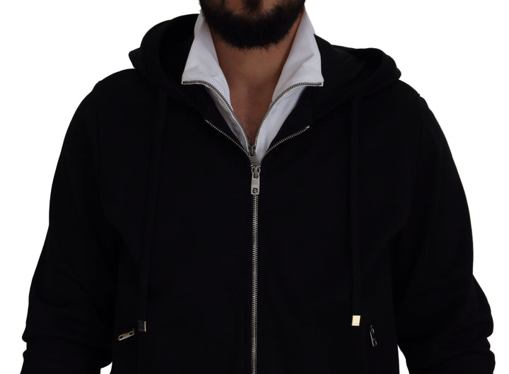 Dolce &amp;amp; Gabbana Élégant blouson aviateur noir à capuche