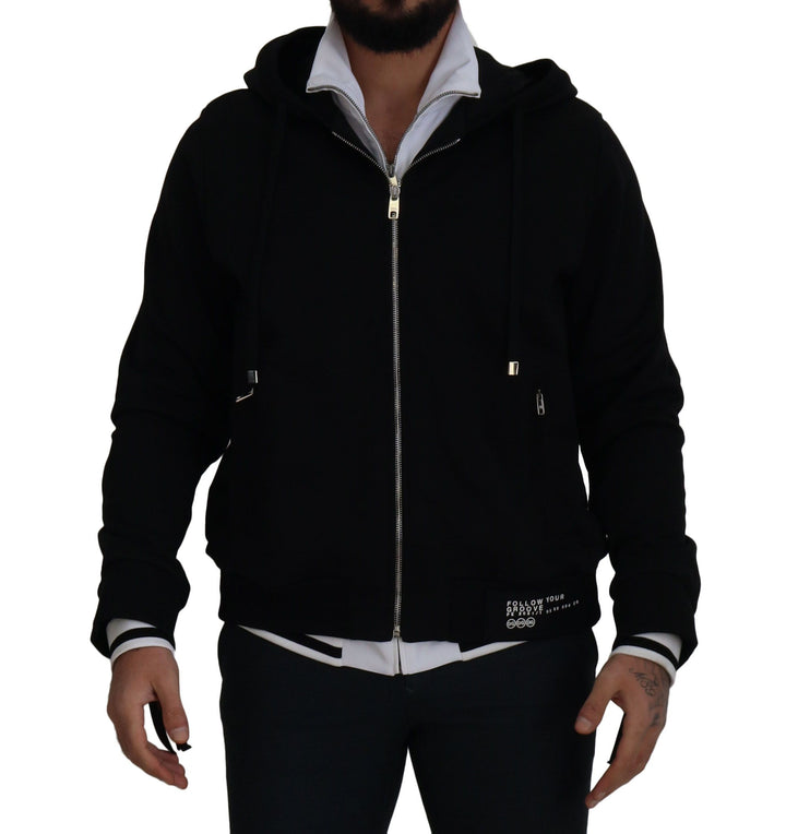 Dolce &amp;amp; Gabbana Élégant blouson aviateur noir à capuche