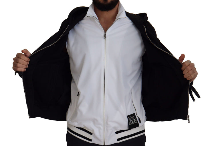 Dolce &amp;amp; Gabbana Élégant blouson aviateur noir à capuche