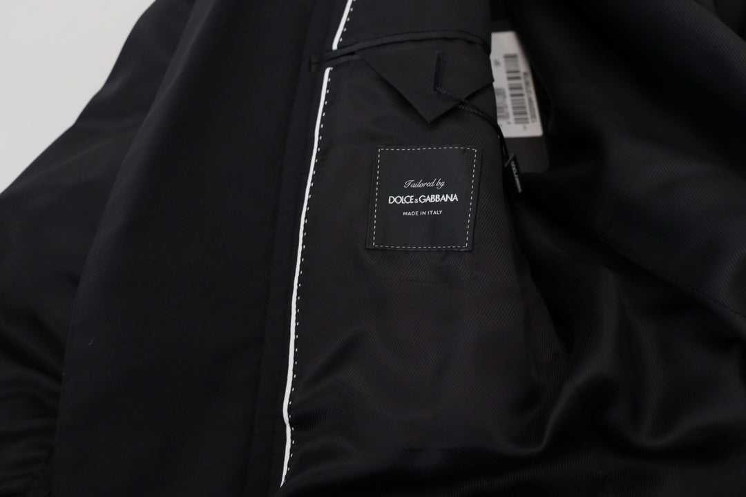 Dolce &amp; Gabbana Black Wool Full Zip Long Sleeves Jacket