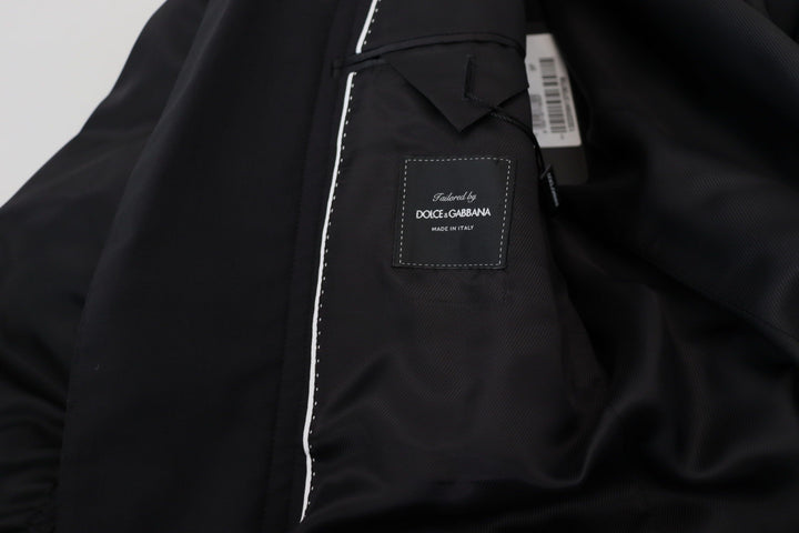 Dolce &amp; Gabbana Black Wool Full Zip Long Sleeves Jacket