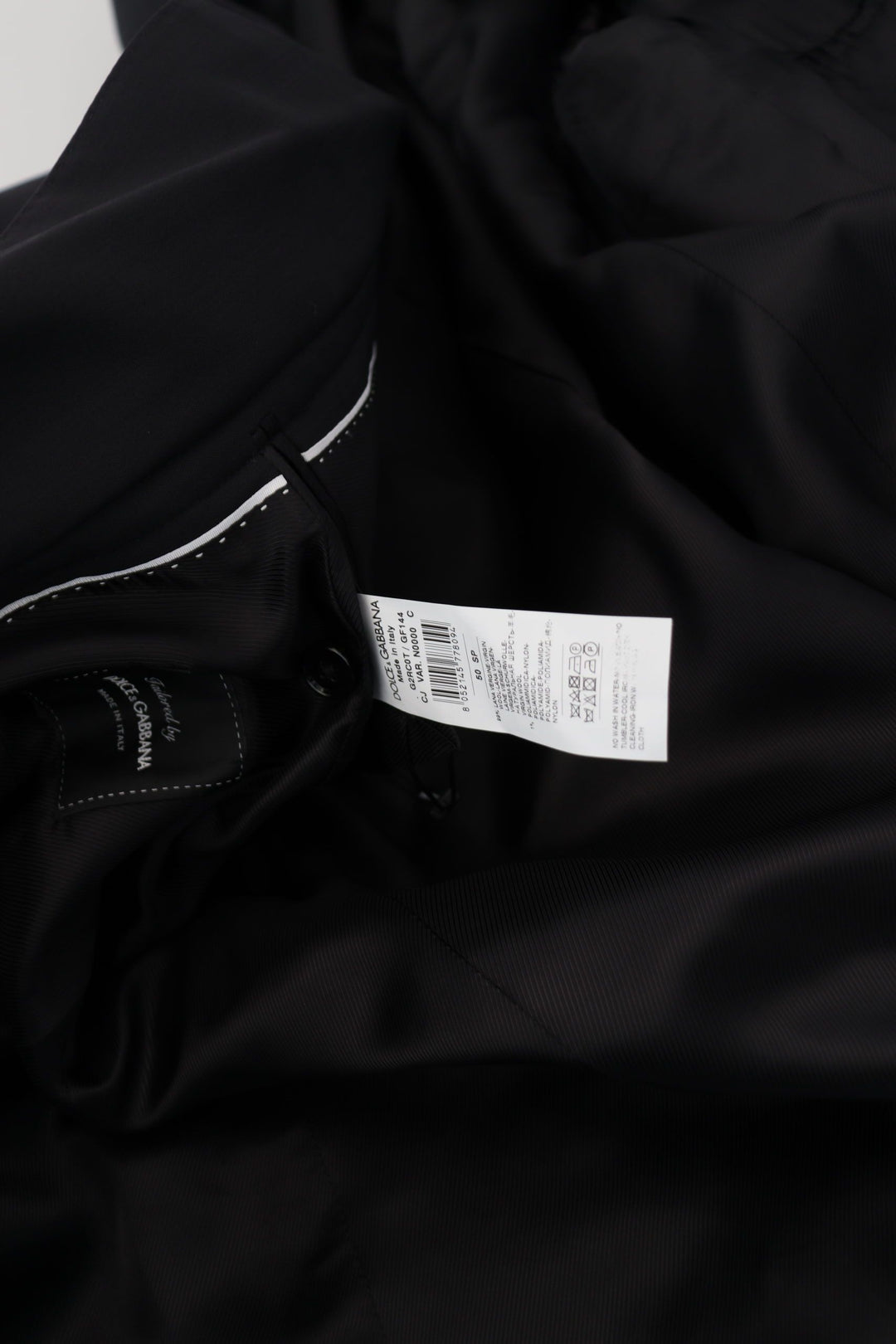 Dolce &amp; Gabbana Black Wool Full Zip Long Sleeves Jacket