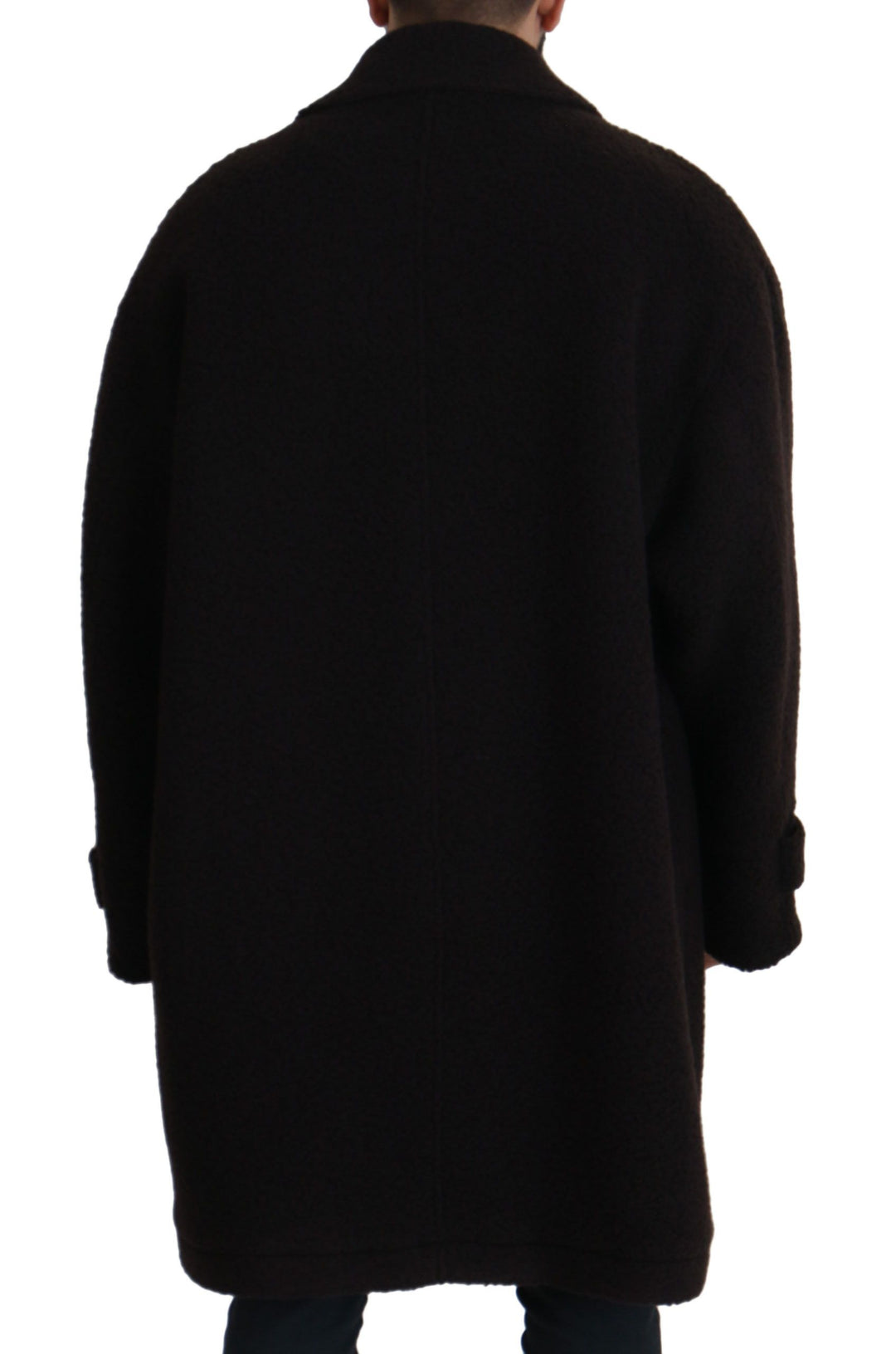 Dolce &amp; Gabbana Black Alpaca Button Down Trench Coat Jacket