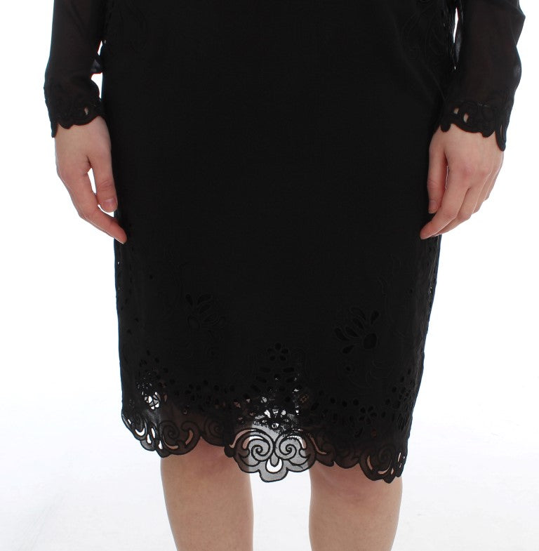 Dolce &amp; Gabbana Black Silk Stretch Sheath Dress women’s dress