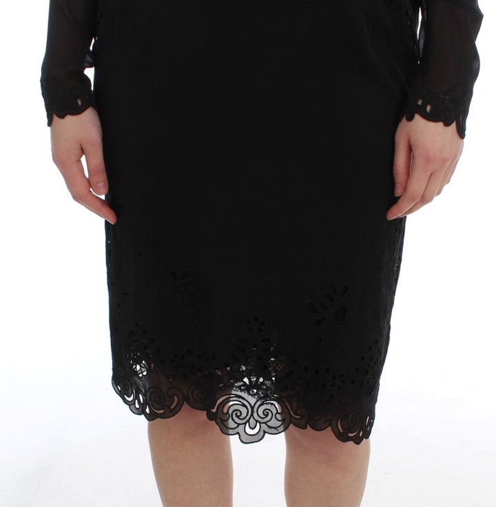 Dolce &amp; Gabbana Black Silk Stretch Sheath Dress women’s dress
