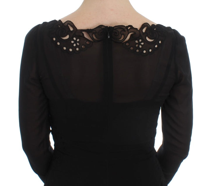 Dolce &amp; Gabbana Black Silk Stretch Sheath Dress women’s dress