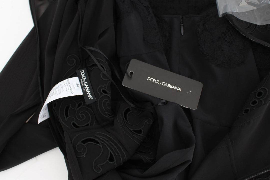 Dolce &amp; Gabbana Black Silk Stretch Sheath Dress women’s dress