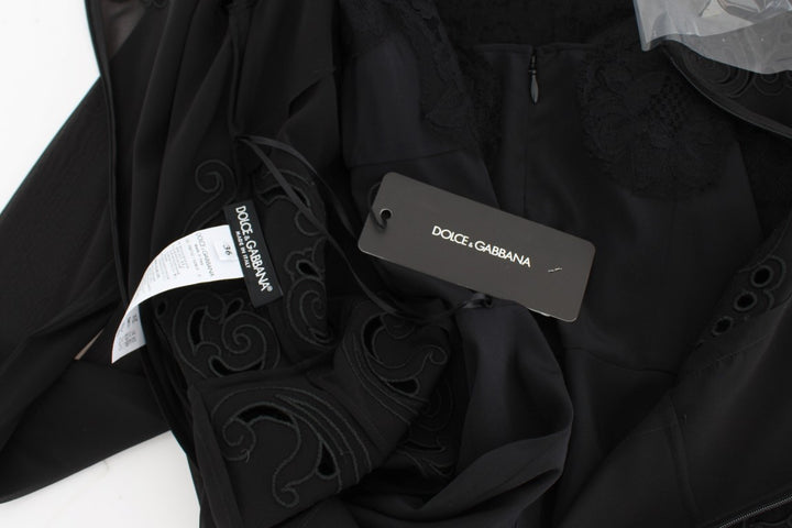 Dolce &amp; Gabbana Black Silk Stretch Sheath Dress women’s dress