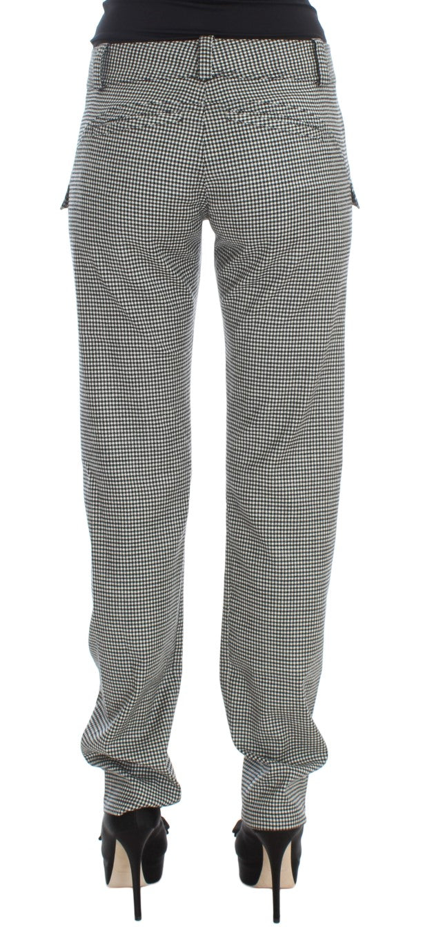 Pantalon coupe classique à carreaux noir et blanc Ermanno Scervino Chic