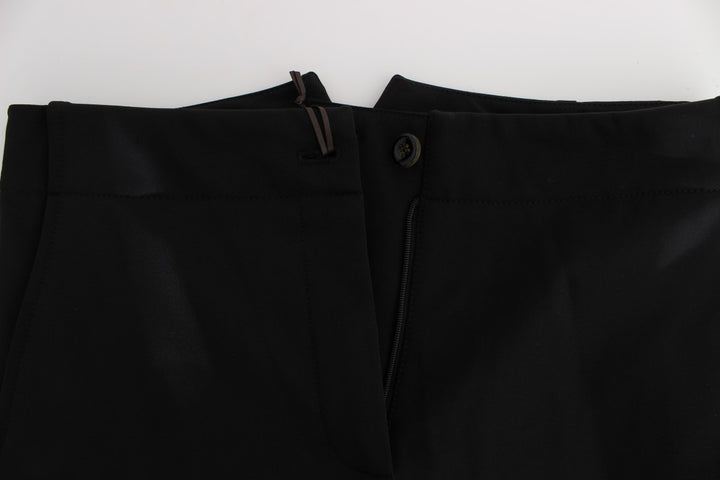 Ermanno Scervino Black Cotton Blend Capri Cropped Pants