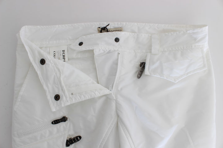 Pantalon cargo en nylon blanc chic Ermanno Scervino du créateur italien