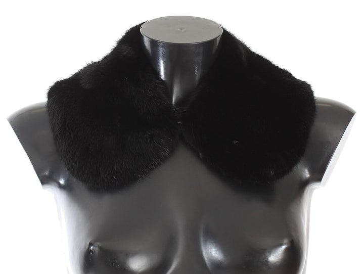 Dolce &amp; Gabbana Black Mink Fur Shoulder Collar Scarf