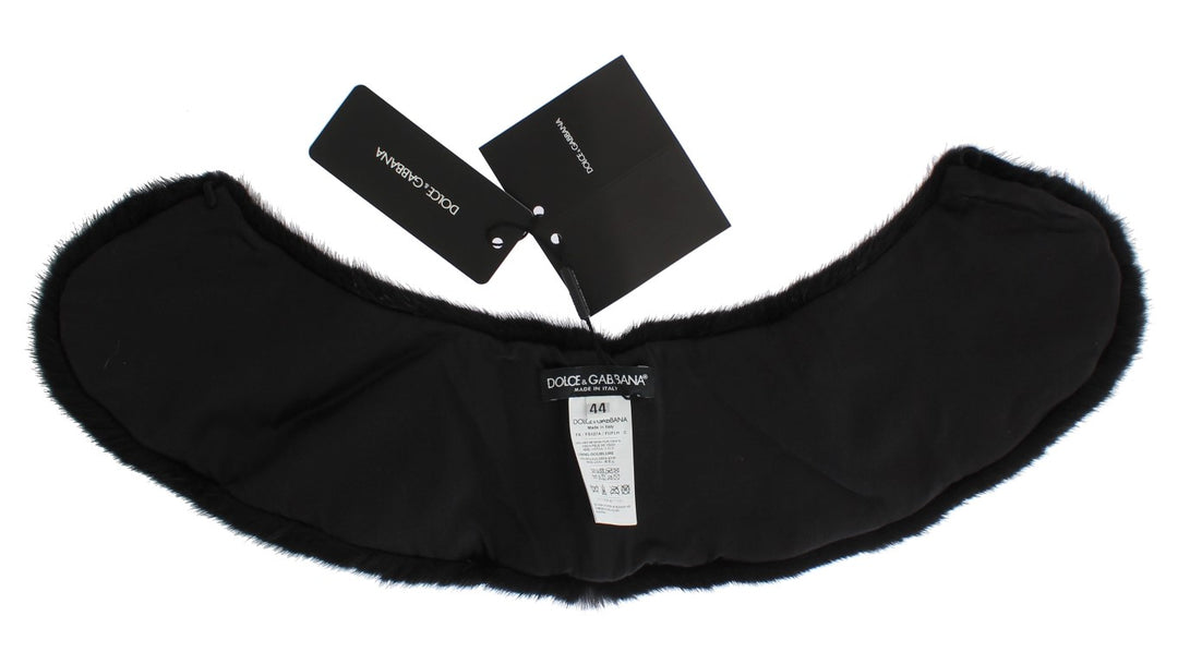 Dolce &amp; Gabbana Black Mink Fur Shoulder Collar Scarf