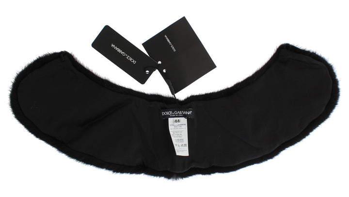 Dolce &amp; Gabbana Black Mink Fur Shoulder Collar Scarf