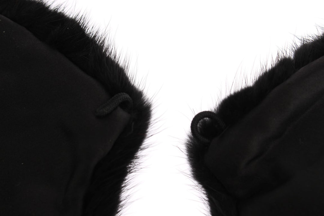 Dolce &amp; Gabbana Black Mink Fur Shoulder Collar Scarf
