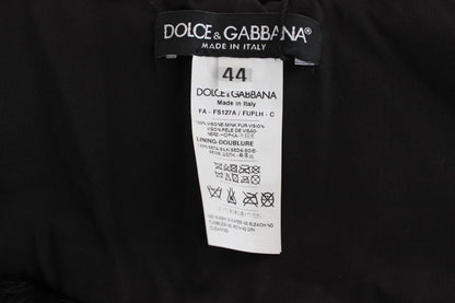 Dolce &amp; Gabbana Élégante écharpe en fourrure de vison noire