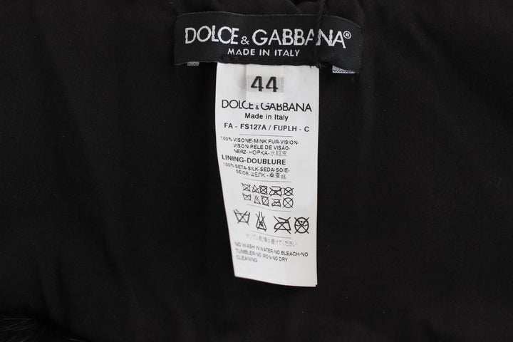 Dolce &amp; Gabbana Black Mink Fur Shoulder Collar Scarf