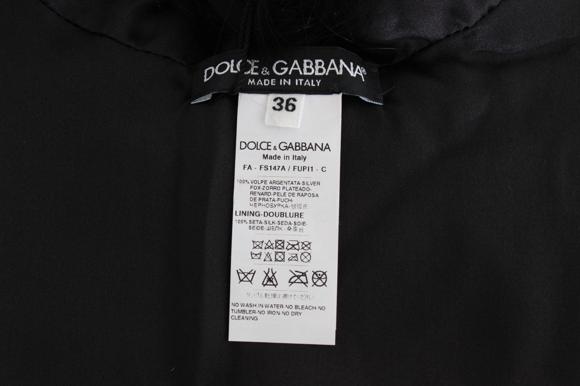 Dolce &amp; Gabbana Écharpe Chic en Fourrure de Renard Noir