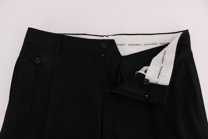 Pantalones de vestir rectos de rayas negras de Dolce Gabbana Sensation