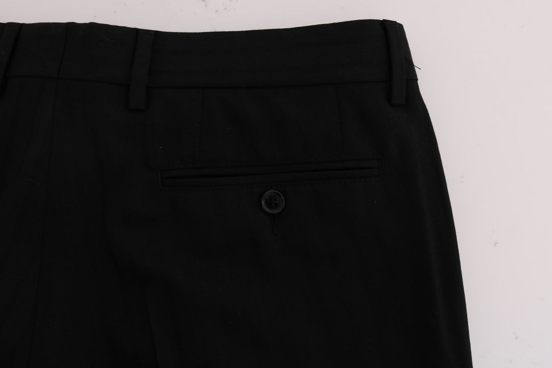 Pantalones de vestir rectos de rayas negras de Dolce Gabbana Sensation
