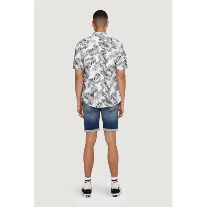 Only & Sons White Cotton Shortsleeve Shirt