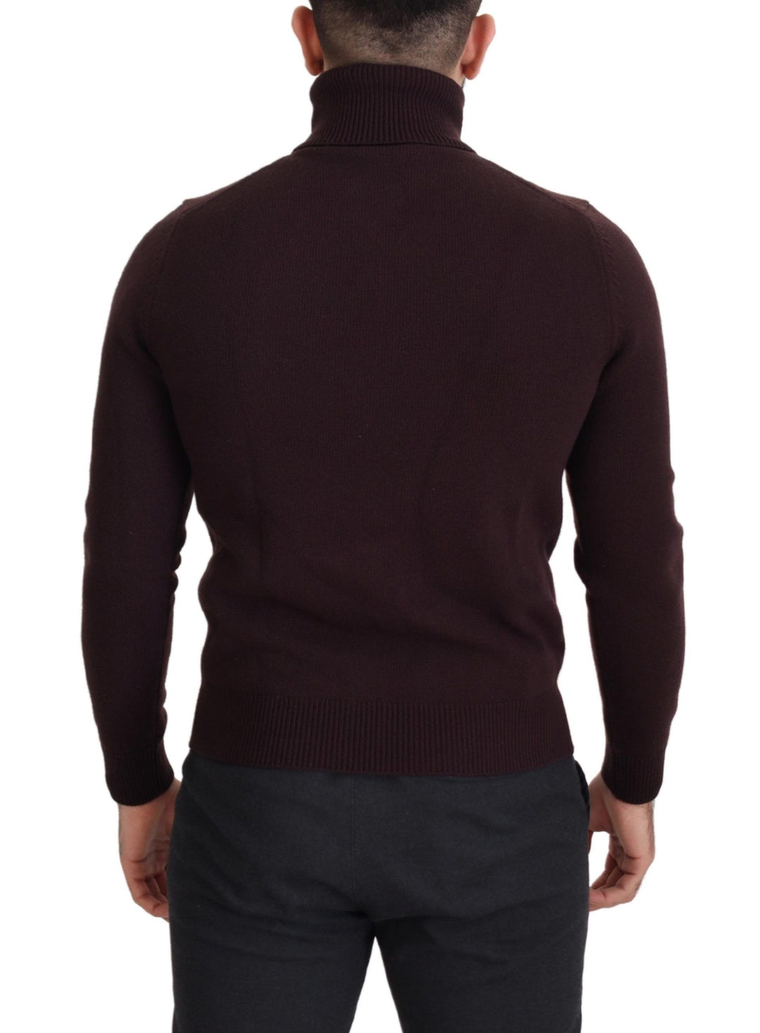 Dolce &amp; Gabbana Brown Wool Turtle Neck Pullover Sweater