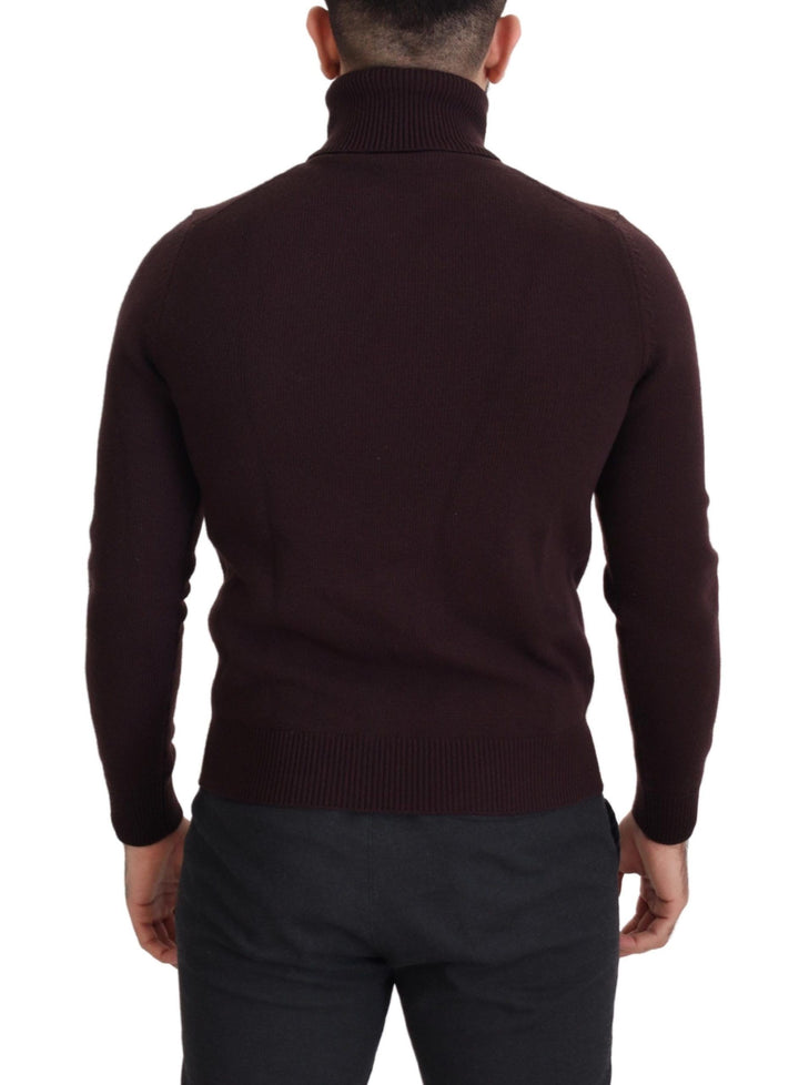 Dolce &amp; Gabbana Brown Wool Turtle Neck Pullover Sweater