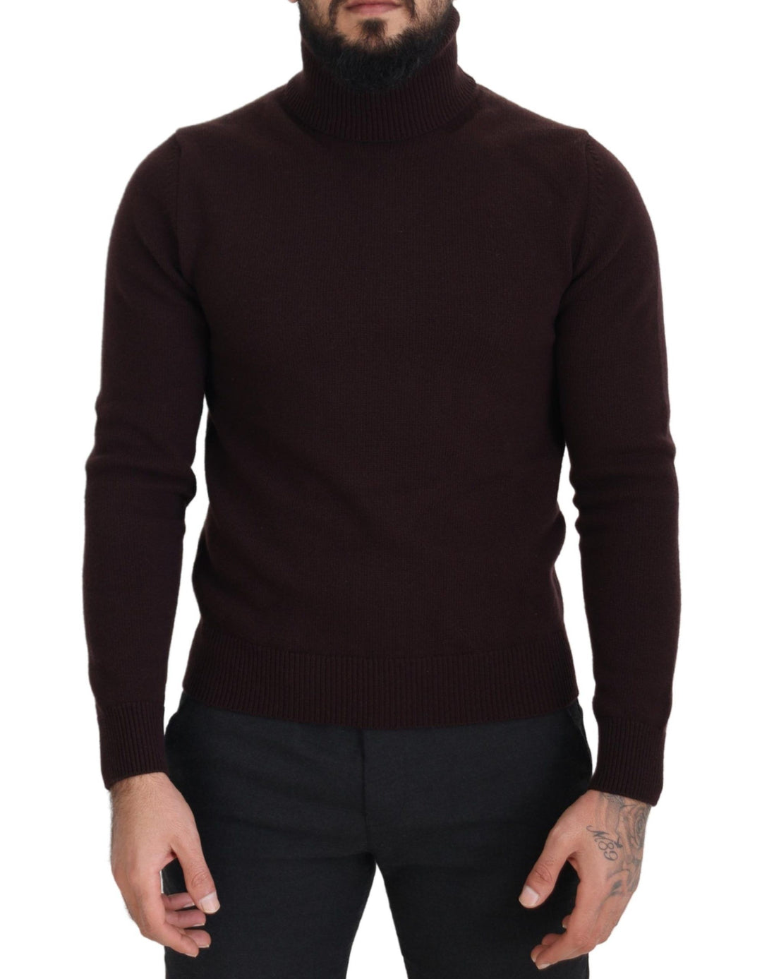 Dolce &amp; Gabbana Brown Wool Turtle Neck Pullover Sweater
