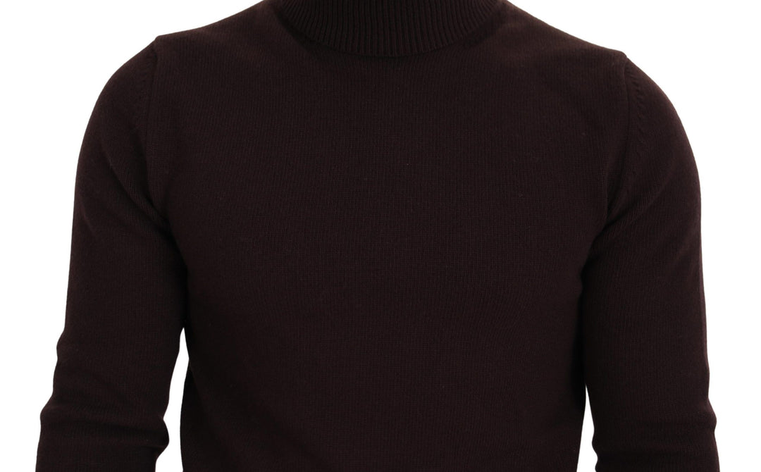 Dolce &amp; Gabbana Brown Wool Turtle Neck Pullover Sweater