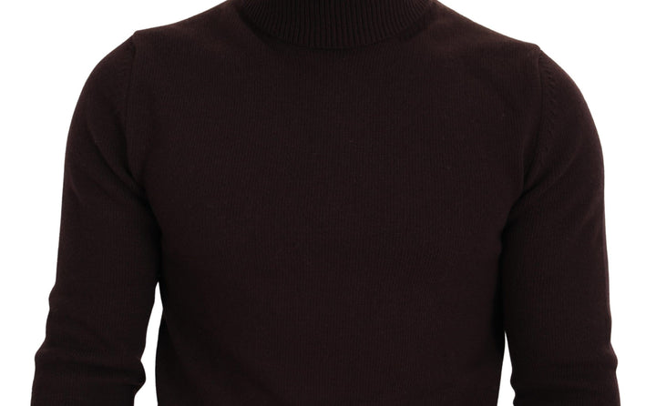 Dolce &amp; Gabbana Brown Wool Turtle Neck Pullover Sweater