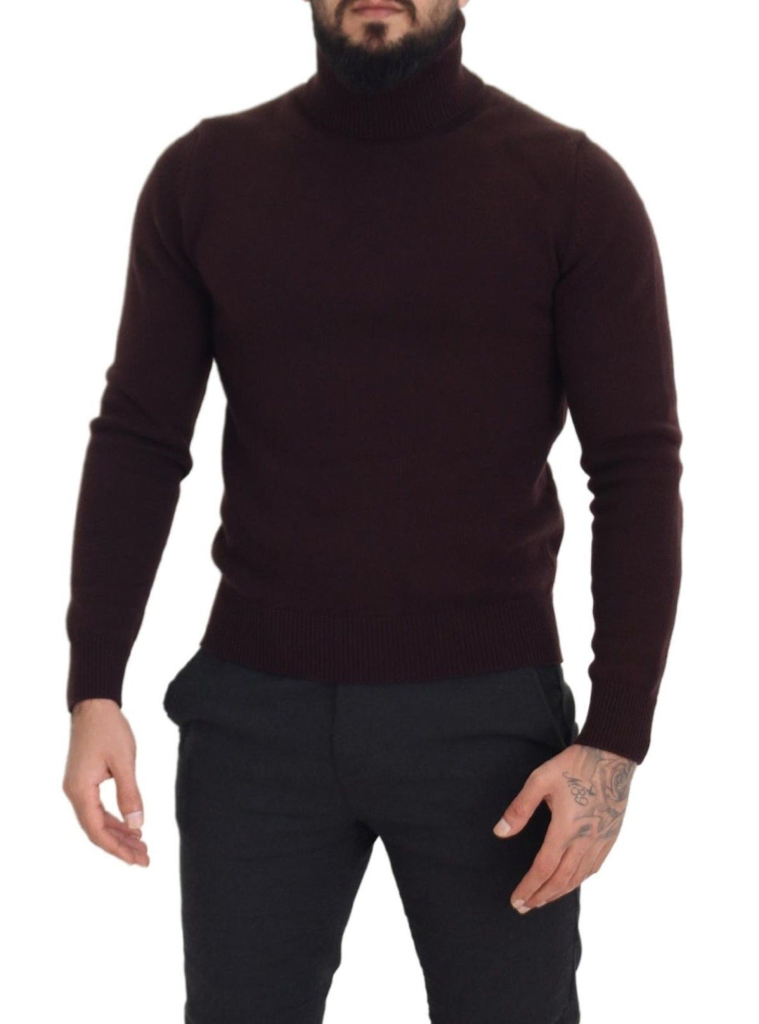 Dolce &amp; Gabbana Brown Wool Turtle Neck Pullover Sweater