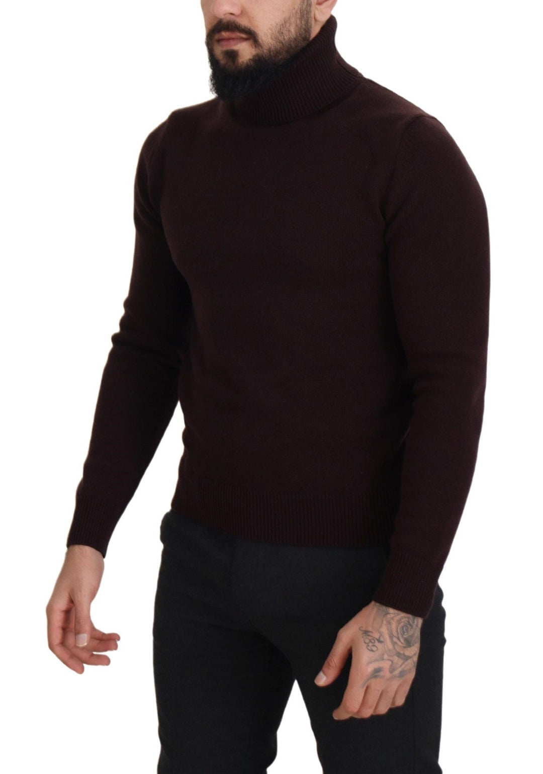 Dolce &amp; Gabbana Brown Wool Turtle Neck Pullover Sweater