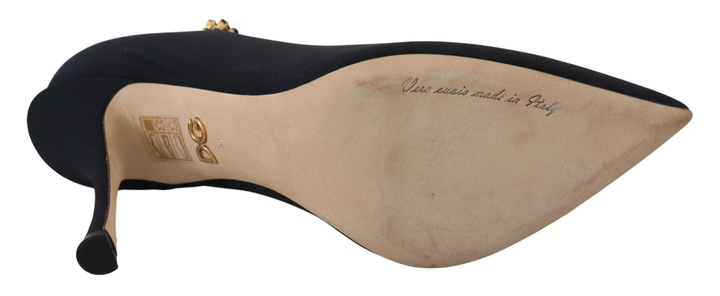 Escarpins chaussettes Dolce &amp; Gabbana Chic Mary Jane noirs avec cristaux