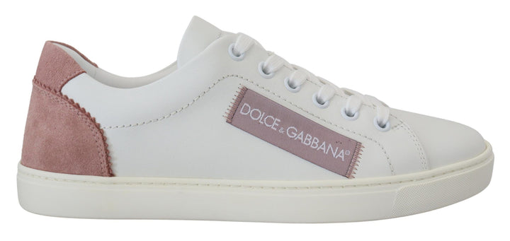 Baskets basses Dolce &amp; Gabbana Chic en cuir blanc et rose