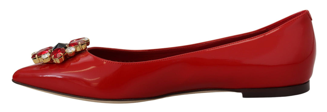 Deslumbrantes mocasines de ante rojo con cristales de Dolce Gabbana