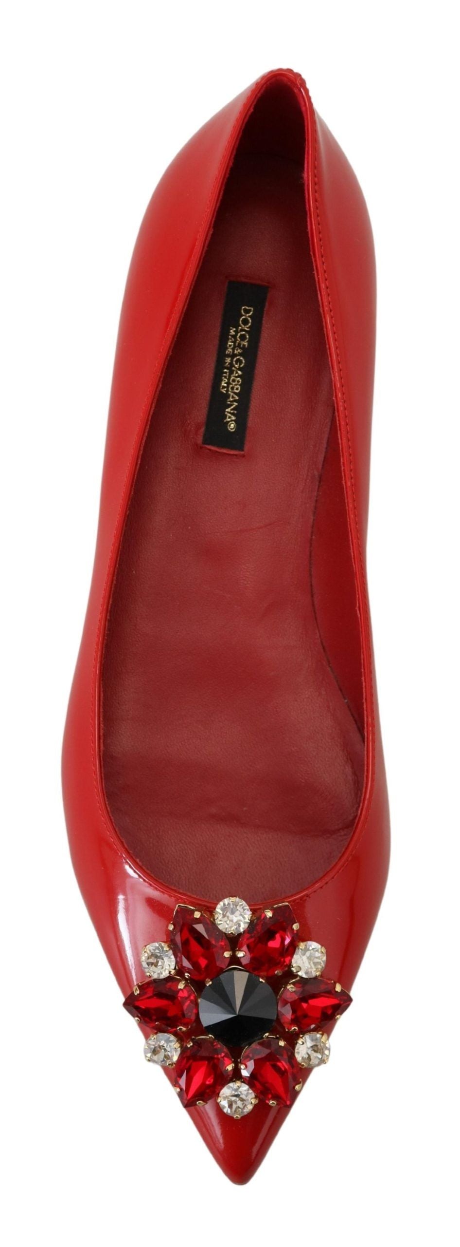 Deslumbrantes mocasines de ante rojo con cristales de Dolce Gabbana