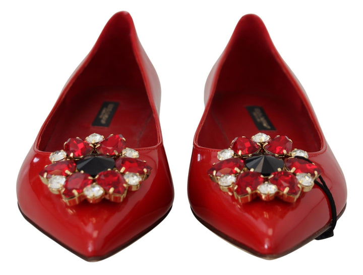 Deslumbrantes mocasines de ante rojo con cristales de Dolce Gabbana