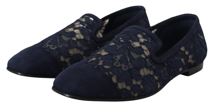 Mocassins plats bleus élégants Dolce &amp;amp; Gabbana - Chic d&