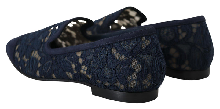 Mocassins plats bleus élégants Dolce &amp;amp; Gabbana - Chic d&