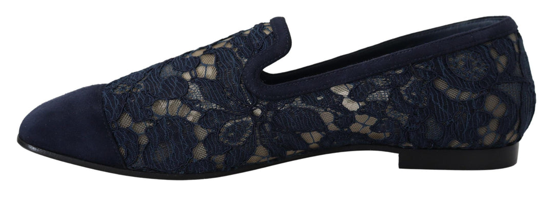 Mocassins plats bleus élégants Dolce &amp;amp; Gabbana - Chic d&
