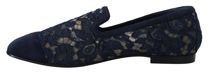 Mocassins plats bleus élégants Dolce &amp;amp; Gabbana - Chic d&