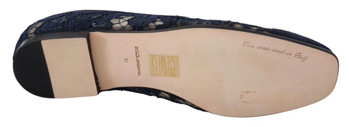Mocassins plats bleus élégants Dolce &amp;amp; Gabbana - Chic d&