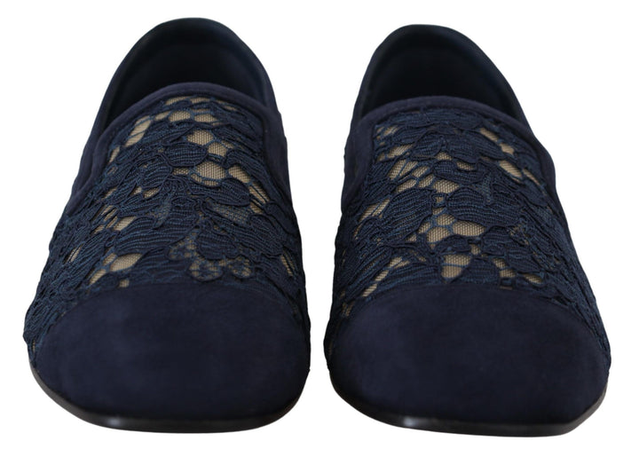 Mocassins plats bleus élégants Dolce &amp;amp; Gabbana - Chic d&