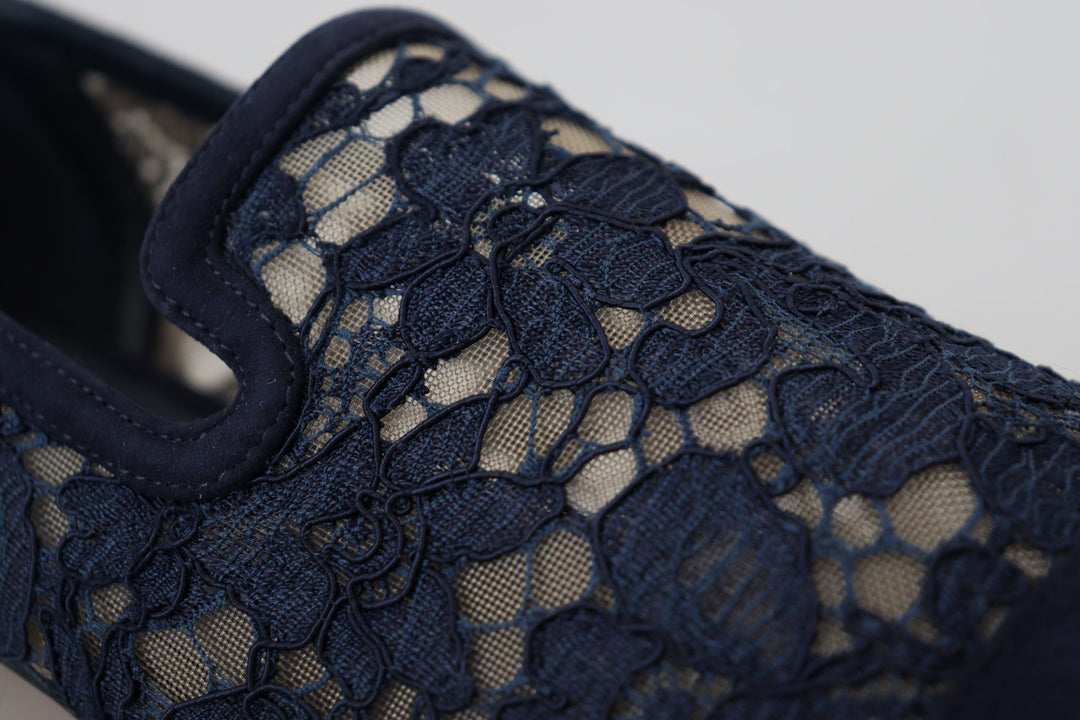 Mocassins plats bleus élégants Dolce &amp;amp; Gabbana - Chic d&