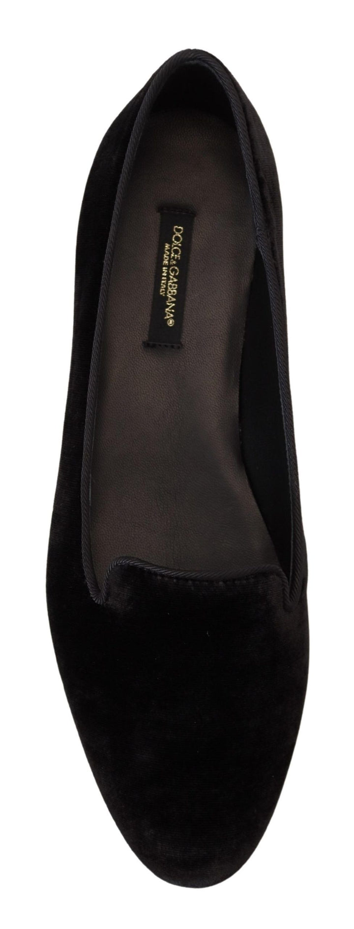 Dolce &amp; Gabbana Black Velvet Slip Ons Loafers Flats Shoes