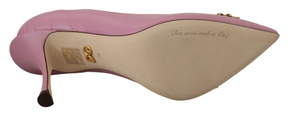 Escarpins en cuir Dolce &amp; Gabbana Devotion en rose
