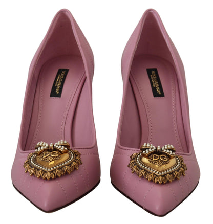 Escarpins en cuir Dolce &amp; Gabbana Devotion en rose