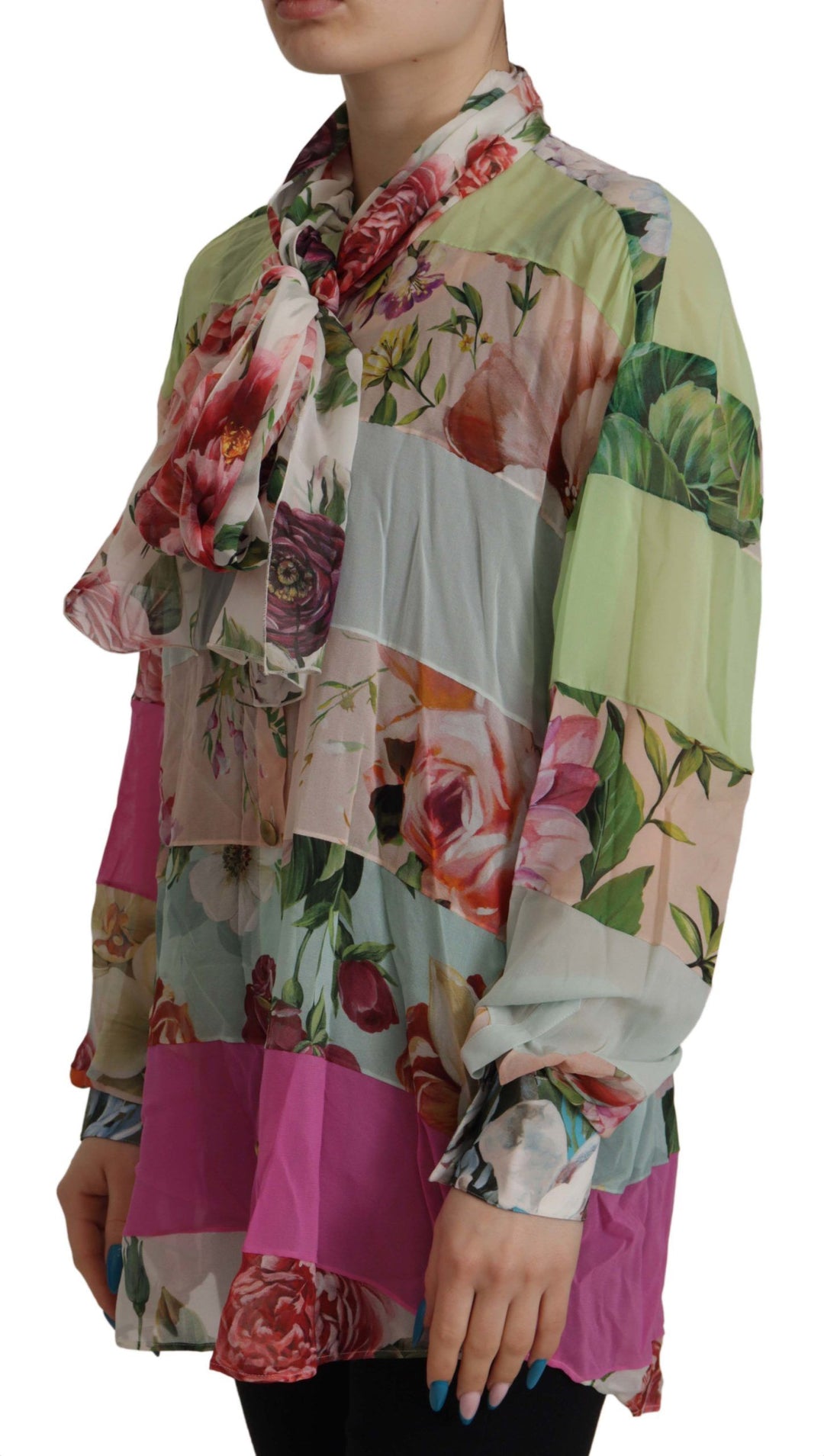 Chemisier élégant en soie à patchwork floral Dolce &amp;amp; Gabbana